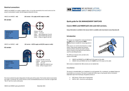 HBOC/C & HBOR/C - Quick Guide (UK)